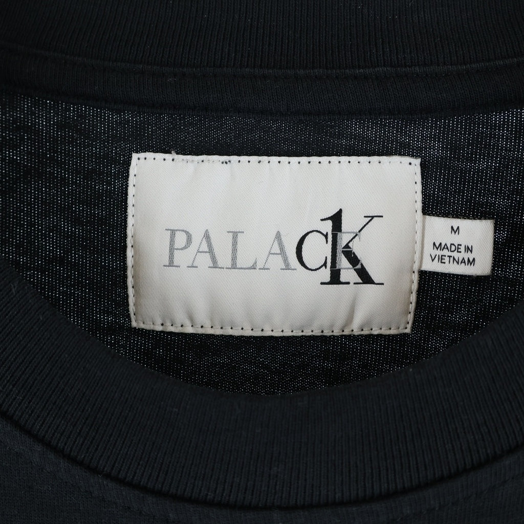 Palace Skateboards(パレススケートボーズ) 22SS ×CALVIN KLEIN SS LOGO TEE EMBROID パレス プリントロゴ 半袖Tシャツ カットソー ブラック 40317UC