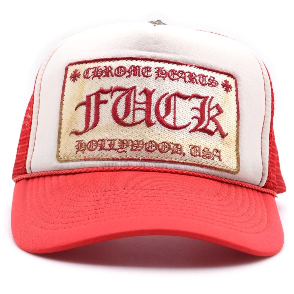 CHROME HEARTS(クロムハーツ) OLD TRUCKER CAP FUCK オールド トラッカー メッシュキャップ ファック レッド