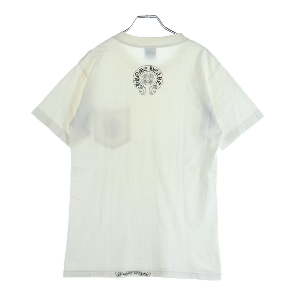 CHROME HEARTS(クロムハーツ) OLD Vine Dagger S/S Horseshoe Crewneck オールド ヴァインダガー ホースシュー バックロゴ クルーネック半袖Tシャツカットソー ホワイト