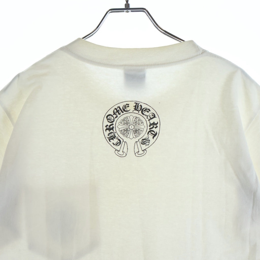 CHROME HEARTS(クロムハーツ) OLD Vine Dagger S/S Horseshoe Crewneck オールド ヴァインダガー ホースシュー バックロゴ クルーネック半袖Tシャツカットソー ホワイト