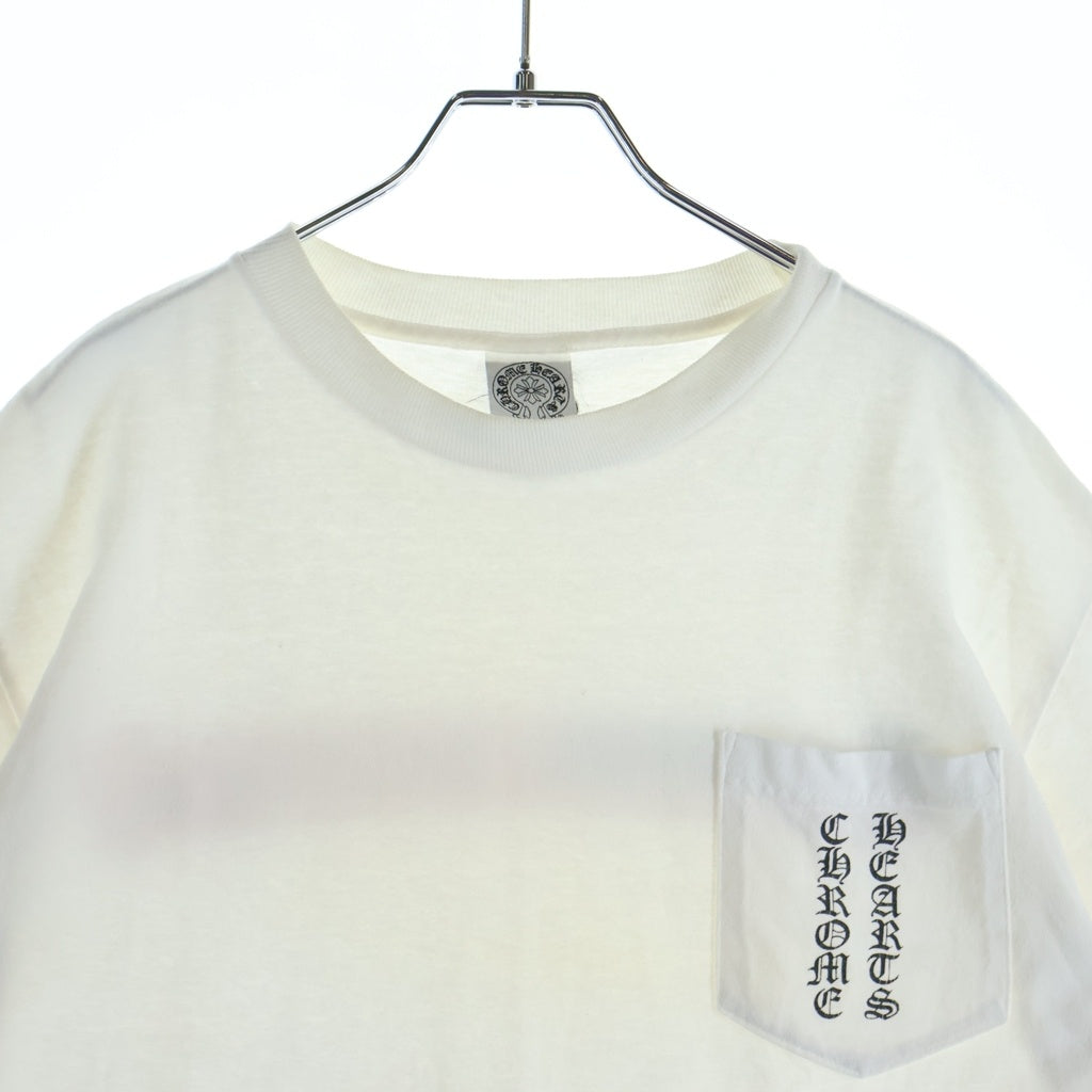 CHROME HEARTS(クロムハーツ) OLD US SCRL S/S TEE 星条旗 オールド スクロールラベルロゴ プリント クルーネック半袖Tシャツ カットソー ホワイト