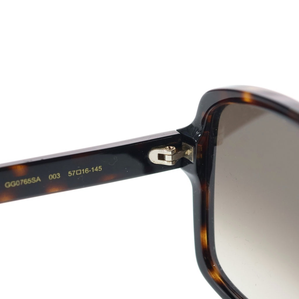 GUCCI(グッチ) アジアンフィット バタフライ型 ラウンド サングラス アイウェア メガネ 57□16-145 ブラウン GG0765SA