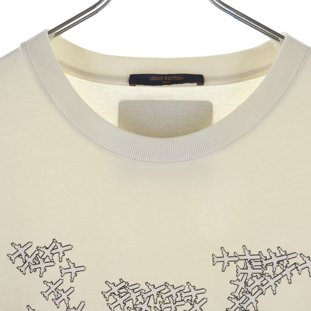 LOUIS VUITTON(ルイヴィトン) 20SS LVプレーン プリント クルーネック半袖Tシャツカットソー ホワイト RM201G NPL HIY38W