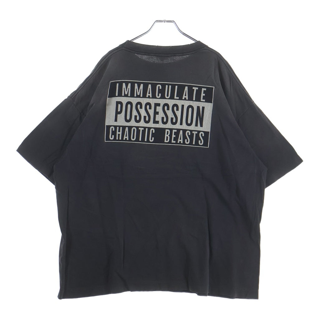 SAINT MICHAEL(セントマイケル) ×CACTUS PLANT FLEA MARKET TEE SMILE カクタスプラントフリーマーケット ティースマイル クルーネック半袖Tシャツ/カットソー ブラック SM-YS1-0000-C01