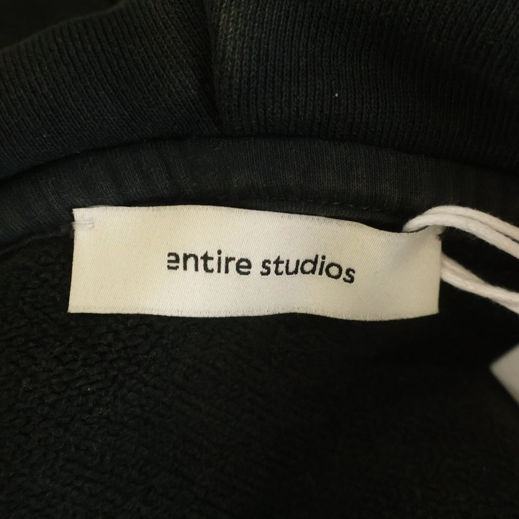 entire studios(エンタイア スタジオ) 25AW HEAVY HOOD WASHED BLACK ヘビーウェイト ウォッシュド加工 プルオーバースウェットフーディー ブラック UNU-25-1012-WBXL