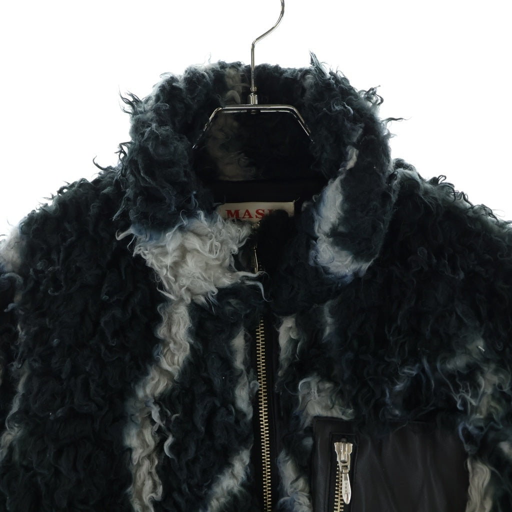 MASU(エムエーエスユー) 22AW FUTURE X ファー ジップアップ ブルゾン ブルー/ブラック MVFW-BL0622