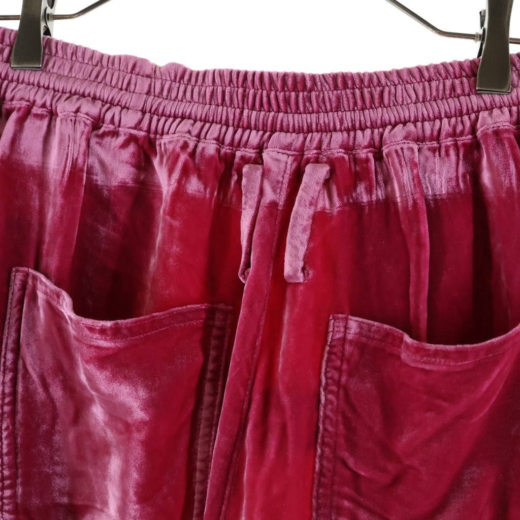MASU(エムエーエスユー) 23AW ベルベット レーヨン混 ワイドパンツ ピンク MFFW-PT0723