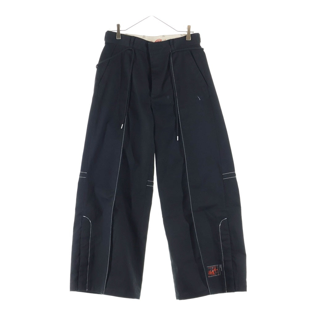 SyuMan(シューマン) 22AW ×Dickies COLOR LINE PANTS カラーラインパンツ トラウザーパンツ ブラック YO-B22sw-17