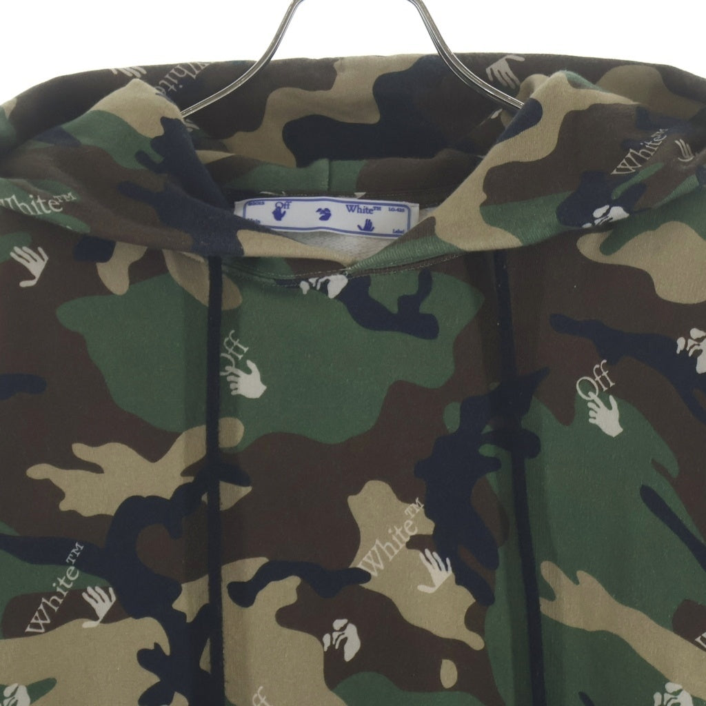 OFF-WHITE(オフホワイト) CAMO LOGO HOODIE カモロゴ 迷彩 プルオーバーパーカー フーディー カーキ OMBB037S21FLE009