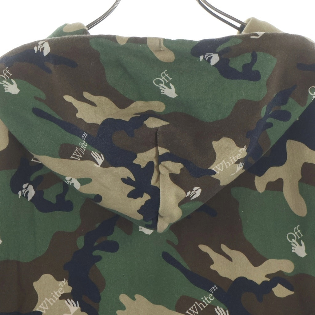 OFF-WHITE(オフホワイト) CAMO LOGO HOODIE カモロゴ 迷彩 プルオーバーパーカー フーディー カーキ OMBB037S21FLE009