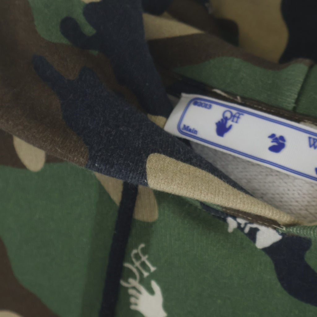 OFF-WHITE(オフホワイト) CAMO LOGO HOODIE カモロゴ 迷彩 プルオーバーパーカー フーディー カーキ OMBB037S21FLE009