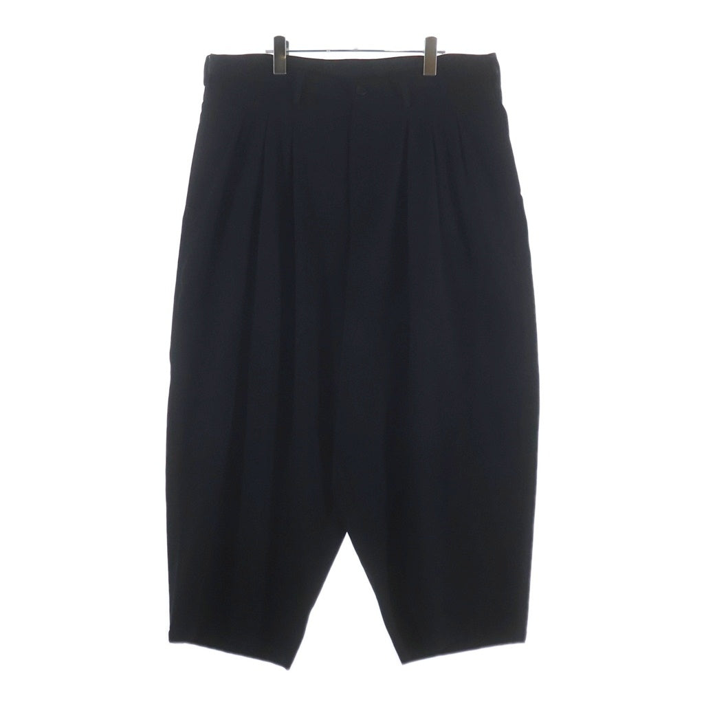 Y's for men(ワイズフォーメン) 24SS TACK WAIST PANTS MS-P22-100 タック ウエストパンツ ワイドスラックス ブラック