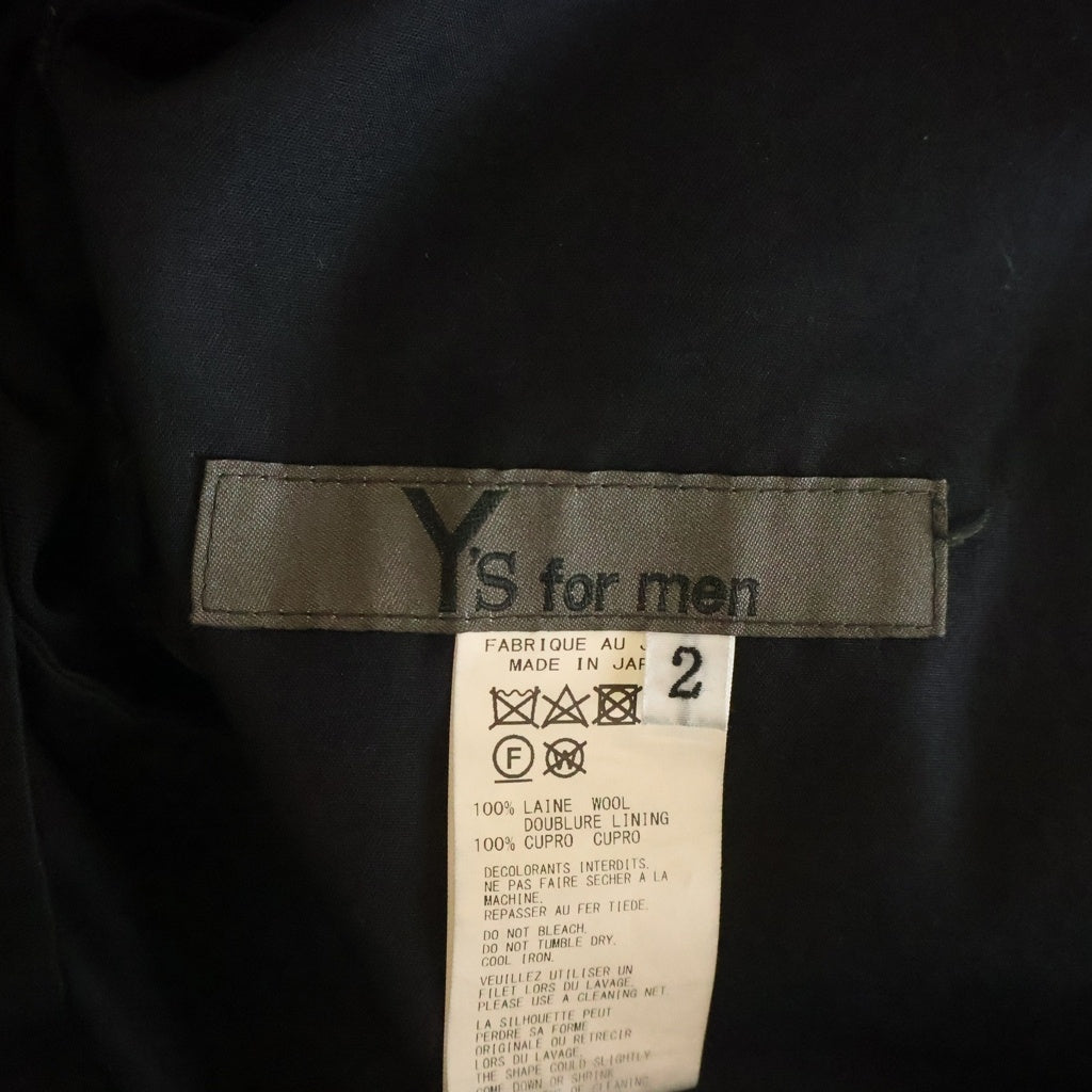 Y's for men(ワイズフォーメン) 24SS TACK WAIST PANTS MS-P22-100 タック ウエストパンツ ワイドスラックス ブラック
