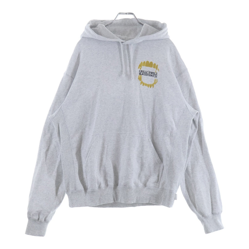 THE BLACK EYE PATCH(ブラックアイパッチ) GRILLZ JEWELZ GOLDTEETH HOODIE グリルズ ジュエルズ プルオーバーパーカー フーディー グレー
