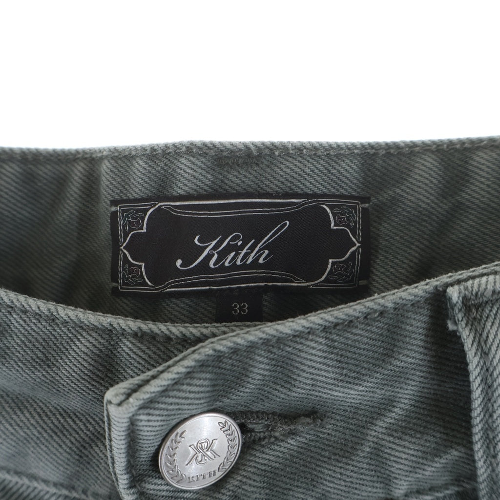 KITH(キス) 26SS Twist Seam Glalen Pant パッチ デニムパンツ グレー 26-030-060-0029-1-0