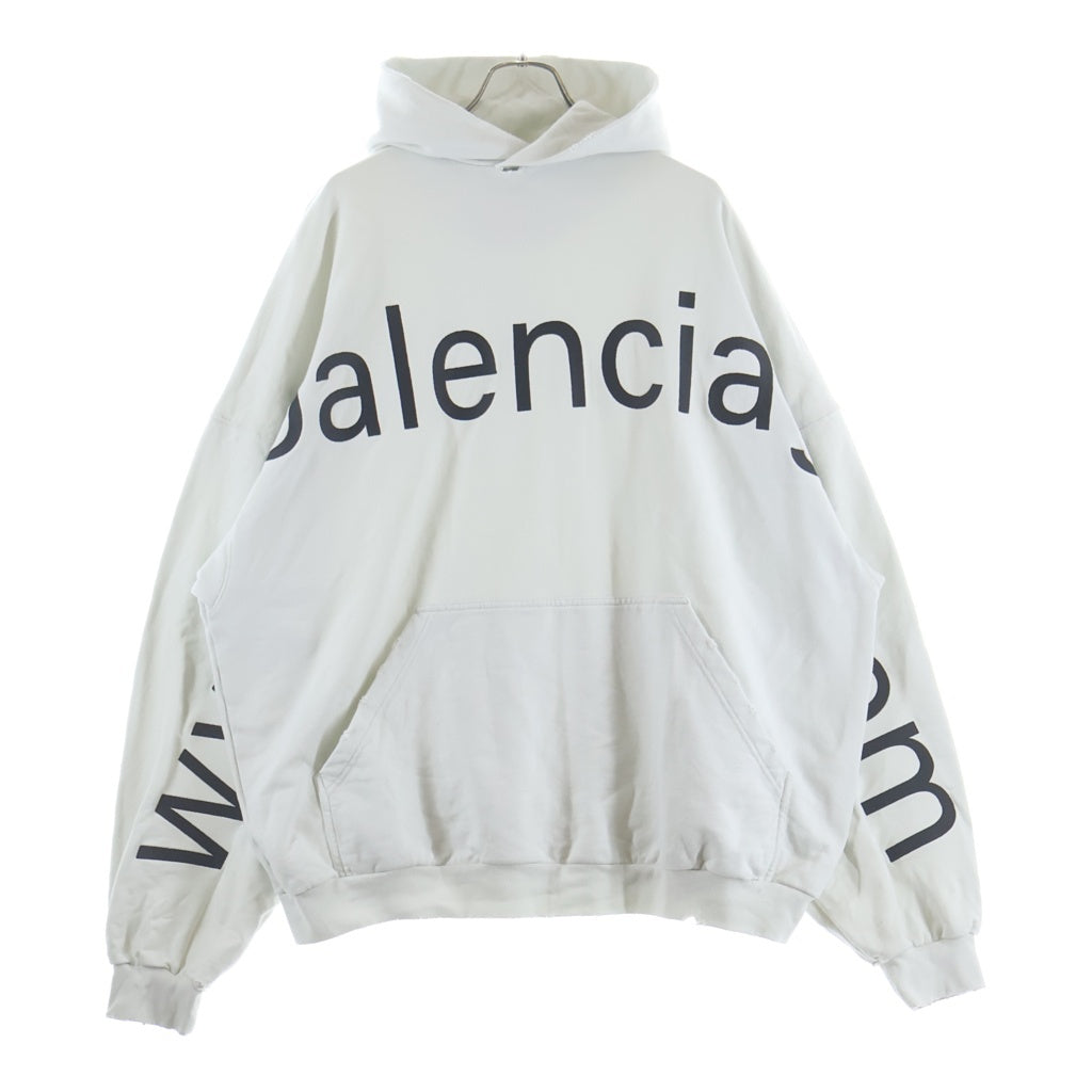 BALENCIAGA(バレンシアガ) LARGE FIT HOODIE ラージフィット プルオーバーパーカー フーディーホワイト 739024 TOVN9