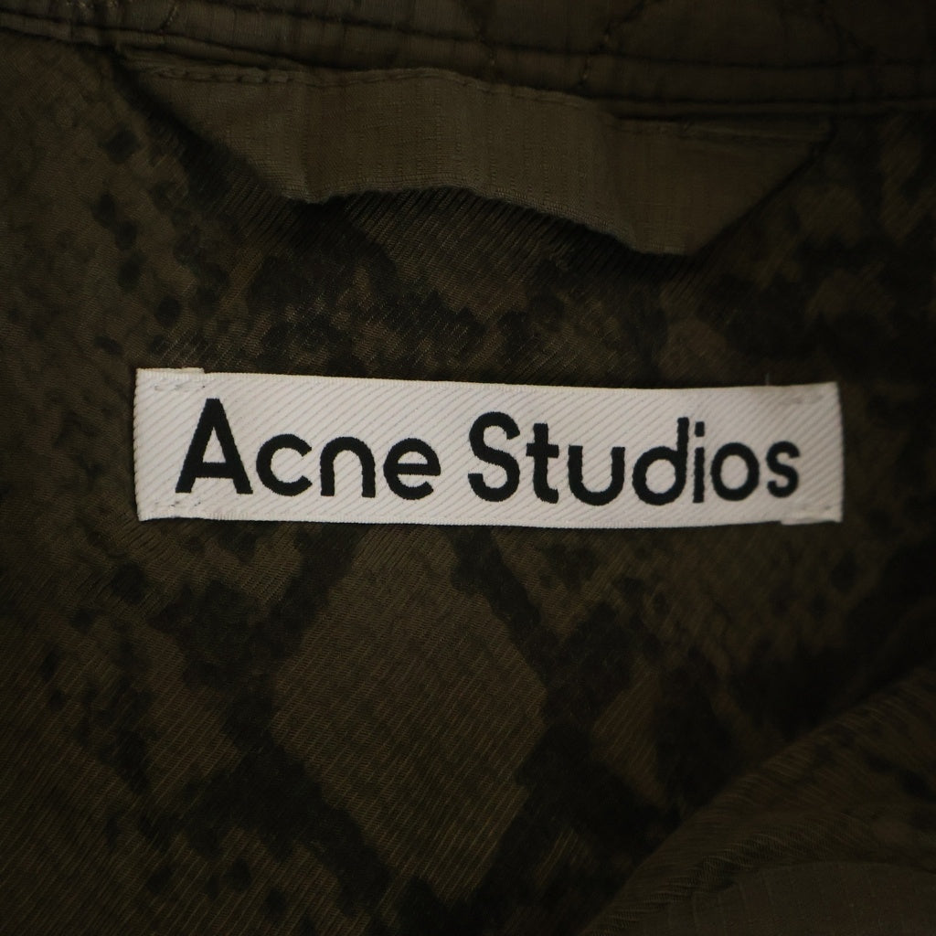Acne Studios(アクネ ストゥディオズ) Green Olive Quilted Cotton Snaps Shirt Jacket FN-MN-OUTW000775 フラワー刺繍 コットンシャツジャケット オリーヴ