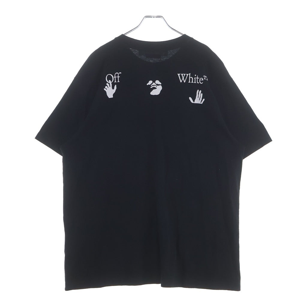 OFF-WHITE(オフホワイト) ロゴプリント クルーネック半袖Tシャツカットソー ブラック OMAA038C99JER003