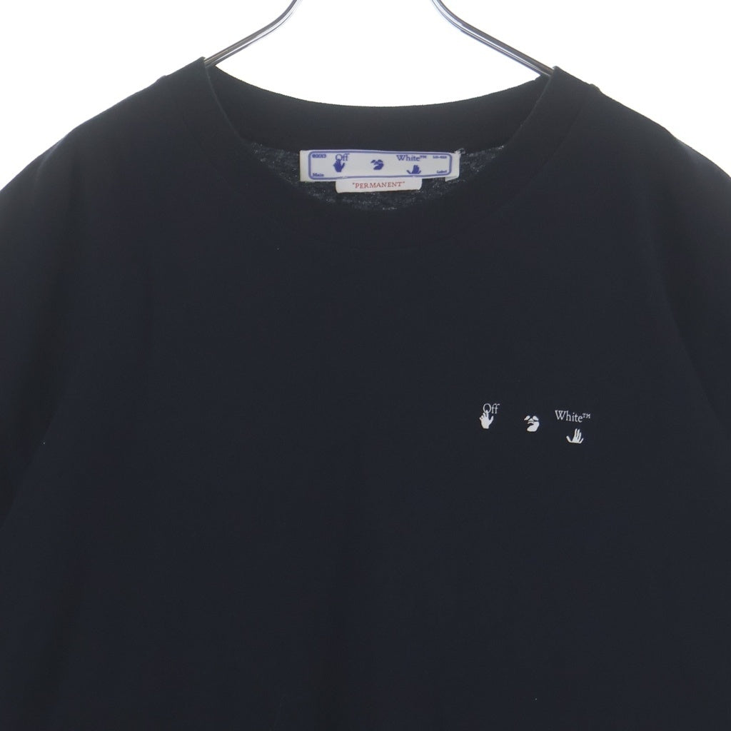 OFF-WHITE(オフホワイト) ロゴプリント クルーネック半袖Tシャツカットソー ブラック OMAA038C99JER003