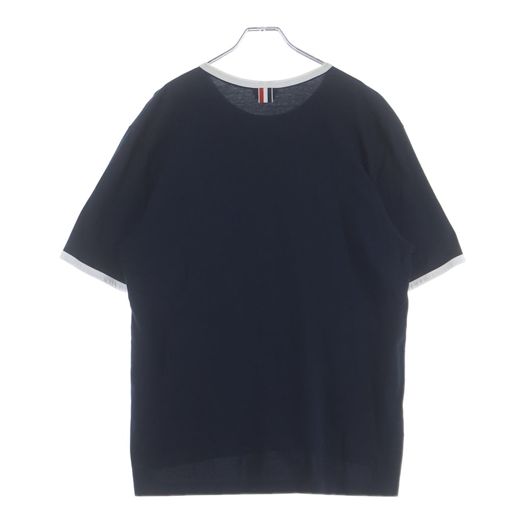 THOM BROWNE(トムブラウン) 22SS リンガー サイドボタン トリコロール クルーネック半袖TシャツカットソーMJS038A-00042415