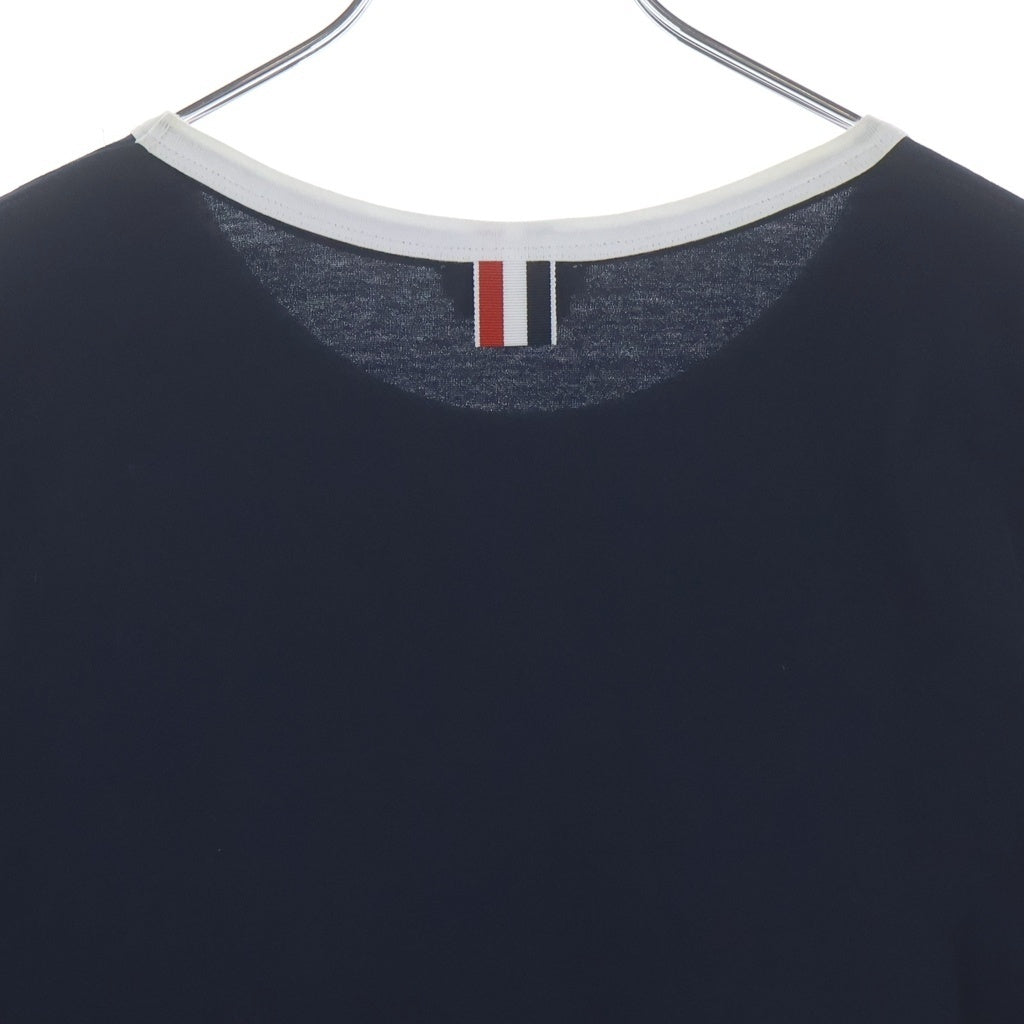 THOM BROWNE(トムブラウン) 22SS リンガー サイドボタン トリコロール クルーネック半袖TシャツカットソーMJS038A-00042415