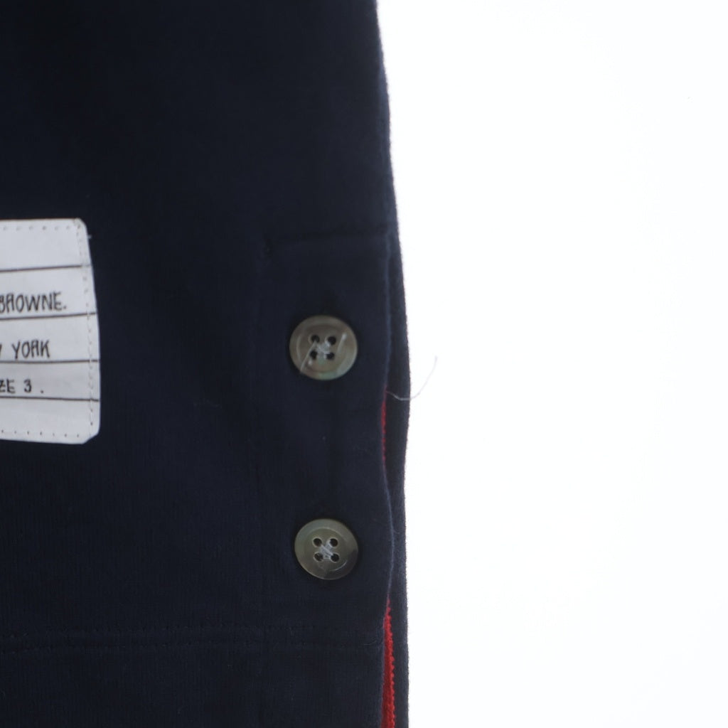 THOM BROWNE(トムブラウン) 22SS リンガー サイドボタン トリコロール クルーネック半袖TシャツカットソーMJS038A-00042415