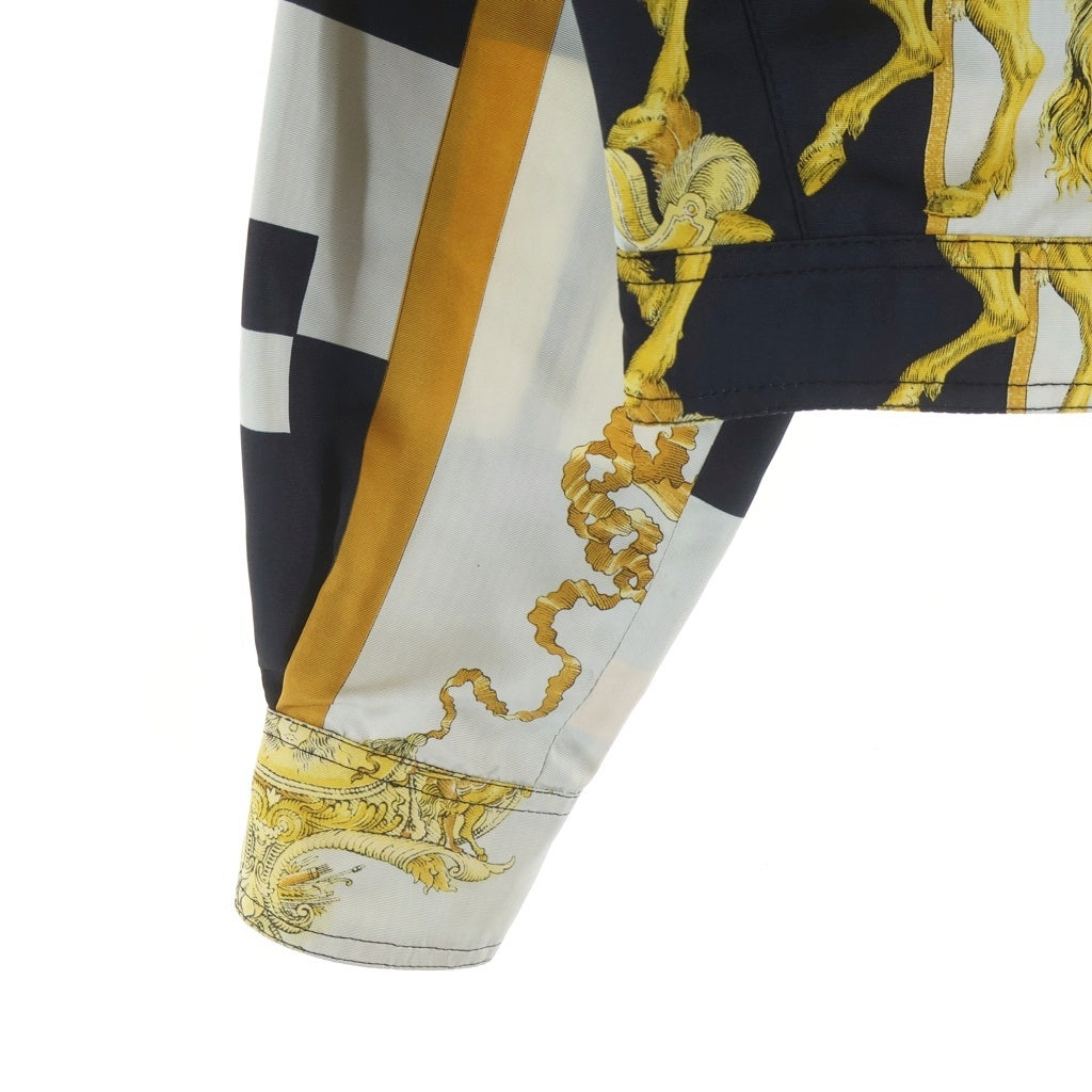 GIANNI VERSACE(ジャンニ ヴェルサーチ) 90S Short Length Silk Jacket ショート丈 メデューサ金ボタン 長袖シルクジャケット ホワイト レディース