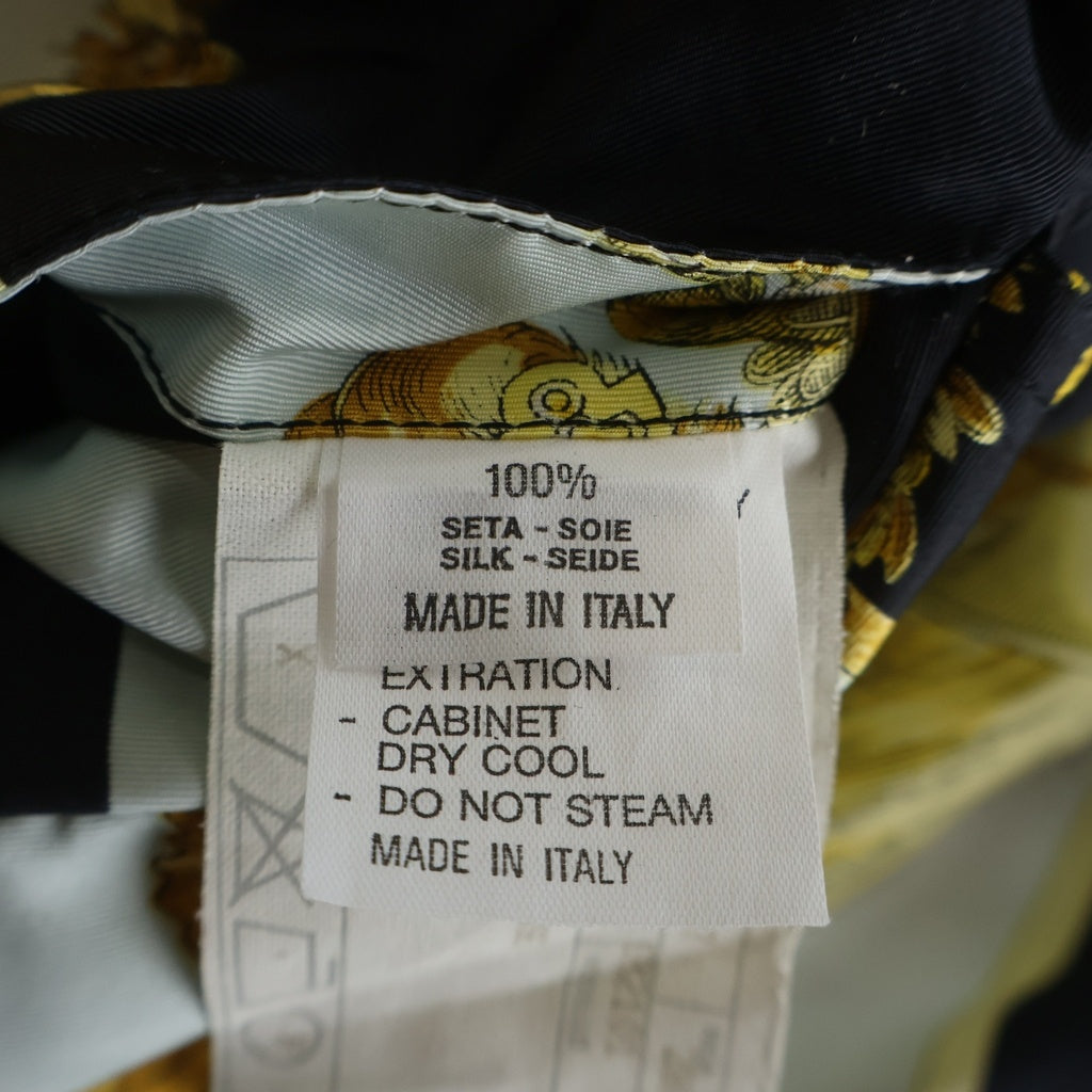 GIANNI VERSACE(ジャンニ ヴェルサーチ) 90S Short Length Silk Jacket ショート丈 メデューサ金ボタン 長袖シルクジャケット ホワイト レディース