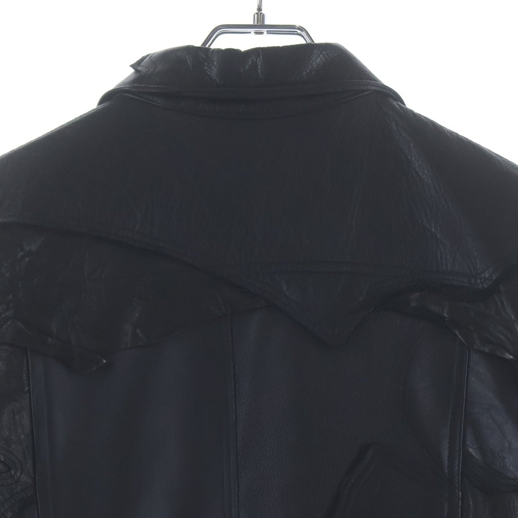 NO BRAND(ノーブランド) ANTANTI (アントアンチ) 25AW TYPE 0 JACKET SCRAP LEATHER タイプ0 スクラップ レザージャケット ブラック