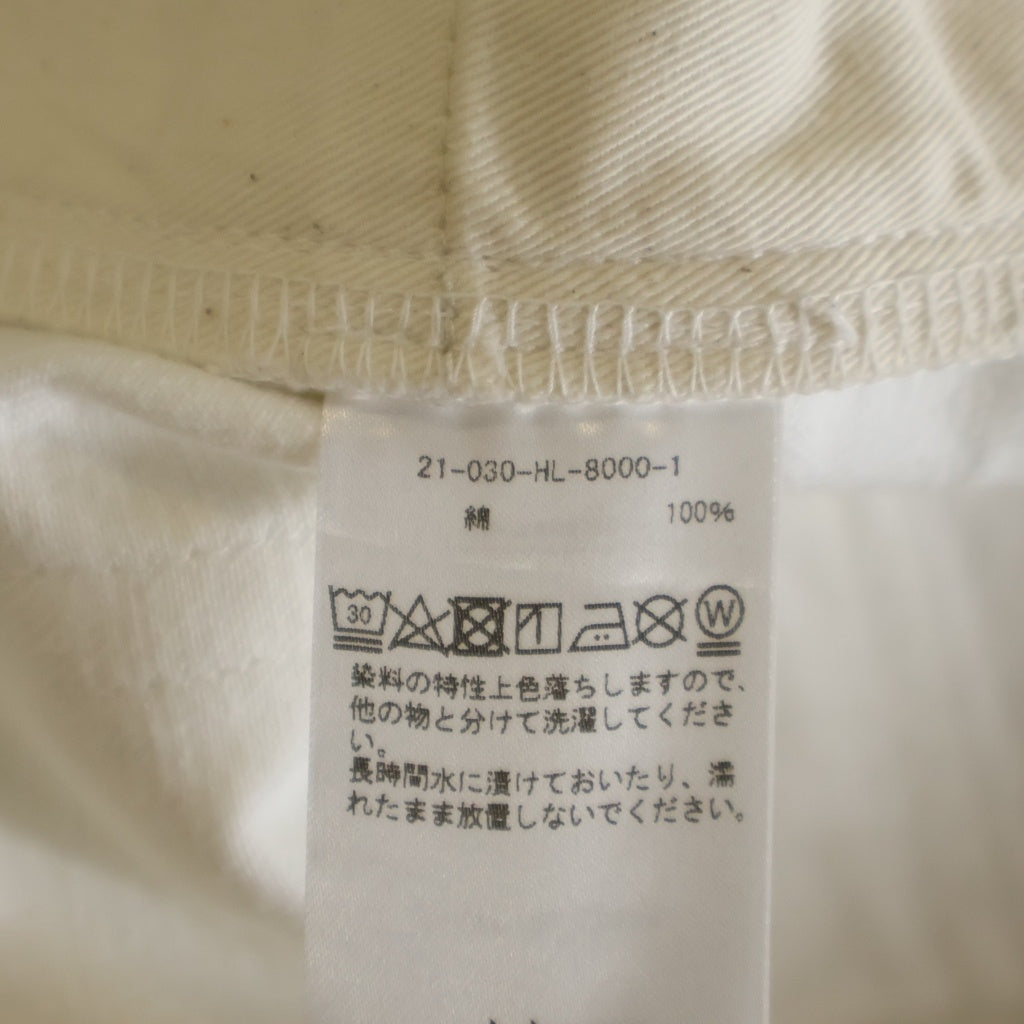NO BRAND(ノーブランド) HERILL ヘリル 21SS TUCK DENIM ワイドタックデニムトラウザーパンツ ホワイト 21-030-HL-8000