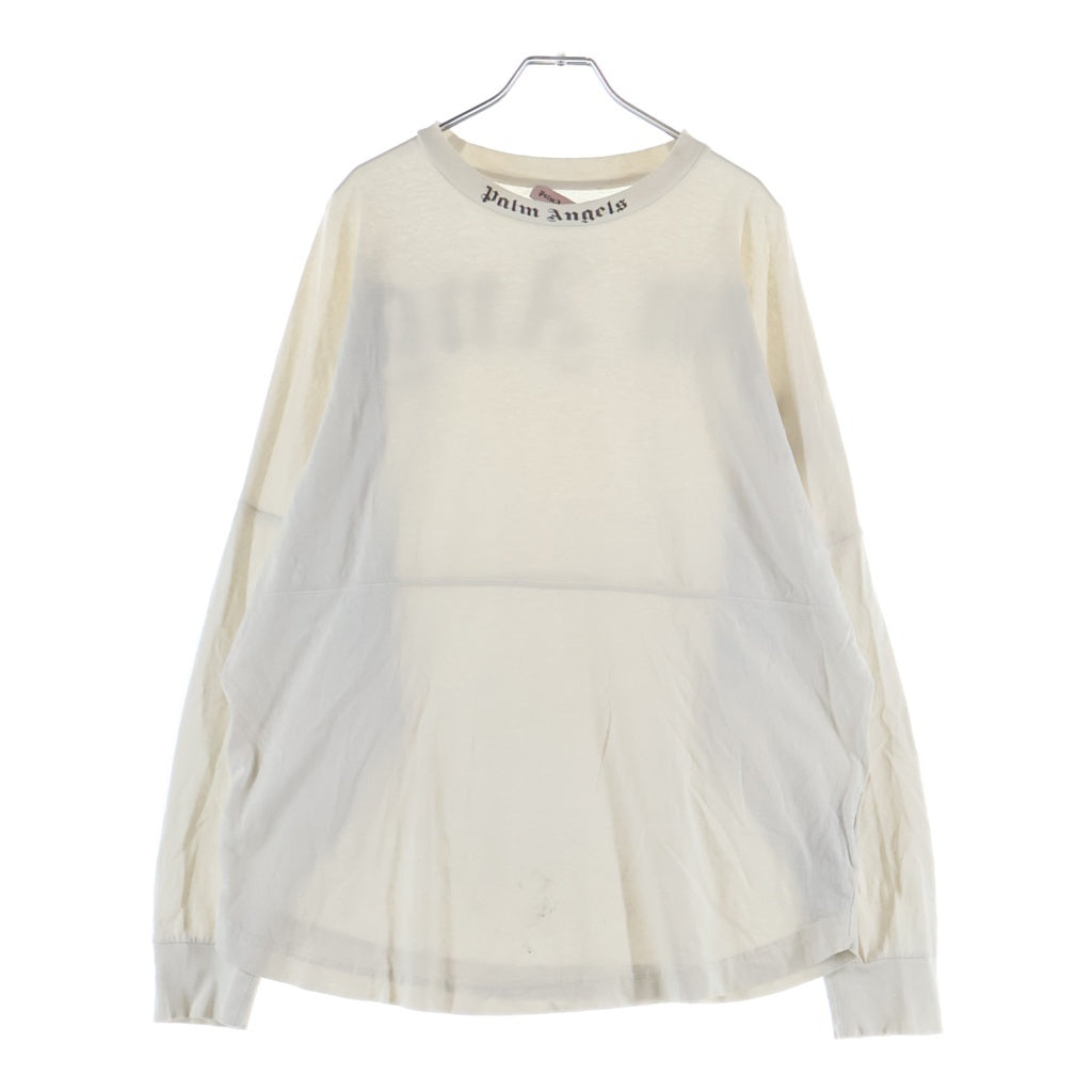 Palm Angels(パームエンジェルス) CLASSIC LOGO OVER TEE PMAB001S19413007 クラシックロゴプリント クルーネック長袖Tシャツカットソー ロンT ホワイト