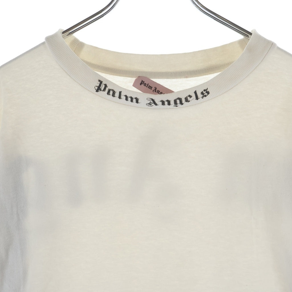 Palm Angels(パームエンジェルス) CLASSIC LOGO OVER TEE PMAB001S19413007 クラシックロゴプリント クルーネック長袖Tシャツカットソー ロンT ホワイト