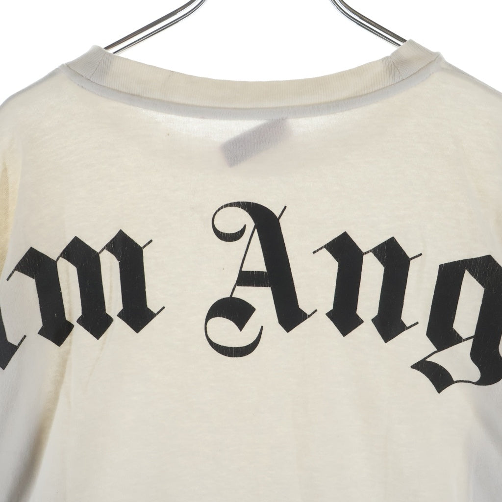 Palm Angels(パームエンジェルス) CLASSIC LOGO OVER TEE PMAB001S19413007 クラシックロゴプリント クルーネック長袖Tシャツカットソー ロンT ホワイト