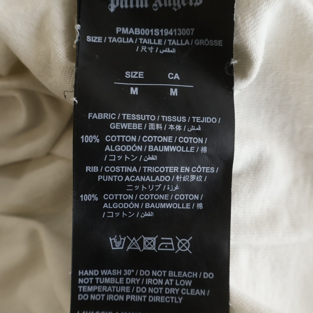 Palm Angels(パームエンジェルス) CLASSIC LOGO OVER TEE PMAB001S19413007 クラシックロゴプリント クルーネック長袖Tシャツカットソー ロンT ホワイト