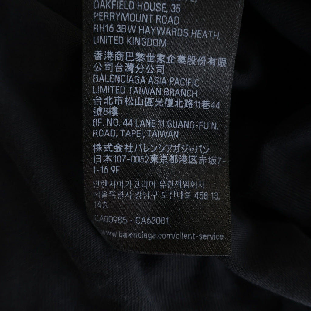BALENCIAGA(バレンシアガ) 24SS Paris Liberty 764235 TQVR9 パリス リバティ ダメージ加工 クルーネック半袖Tシャツ カットソー ブラック