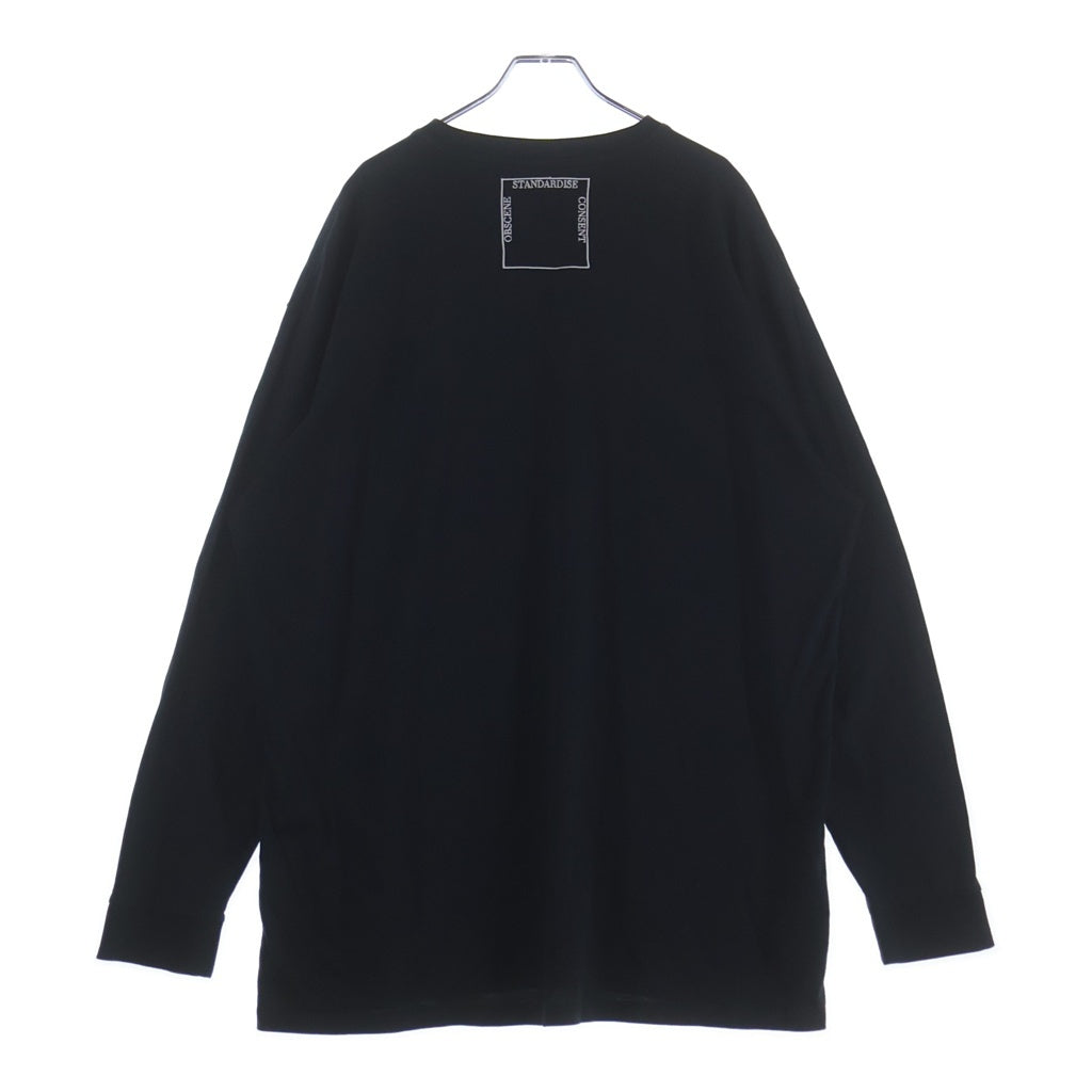 RAF SIMONS(ラフシモンズ) ×FRED PERRY REHABILILTATE刺繍 ロゴプレートクルーネック長袖カットソー ブラック