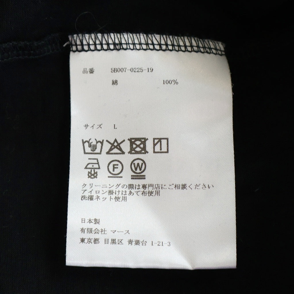 JOHN LAWRENCE SULLIVAN(ジョンローレンスサリバン) COTTON JERSEY SWITCHED TOP コットンジャージークルーネック長袖カットソー ブラック 5B007-0225-19