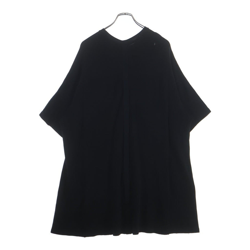 JULIUS(ユリウス) 18SS バッグセンターライン切替 ワッフルクルーネック半袖Tシャツカットソー ブラック 617CUM12