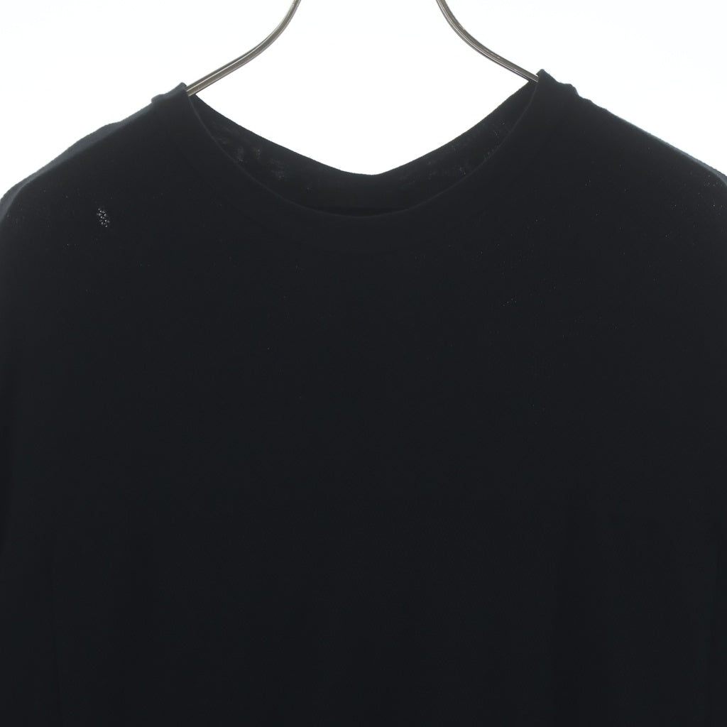 JULIUS(ユリウス) 18SS バッグセンターライン切替 ワッフルクルーネック半袖Tシャツカットソー ブラック 617CUM12