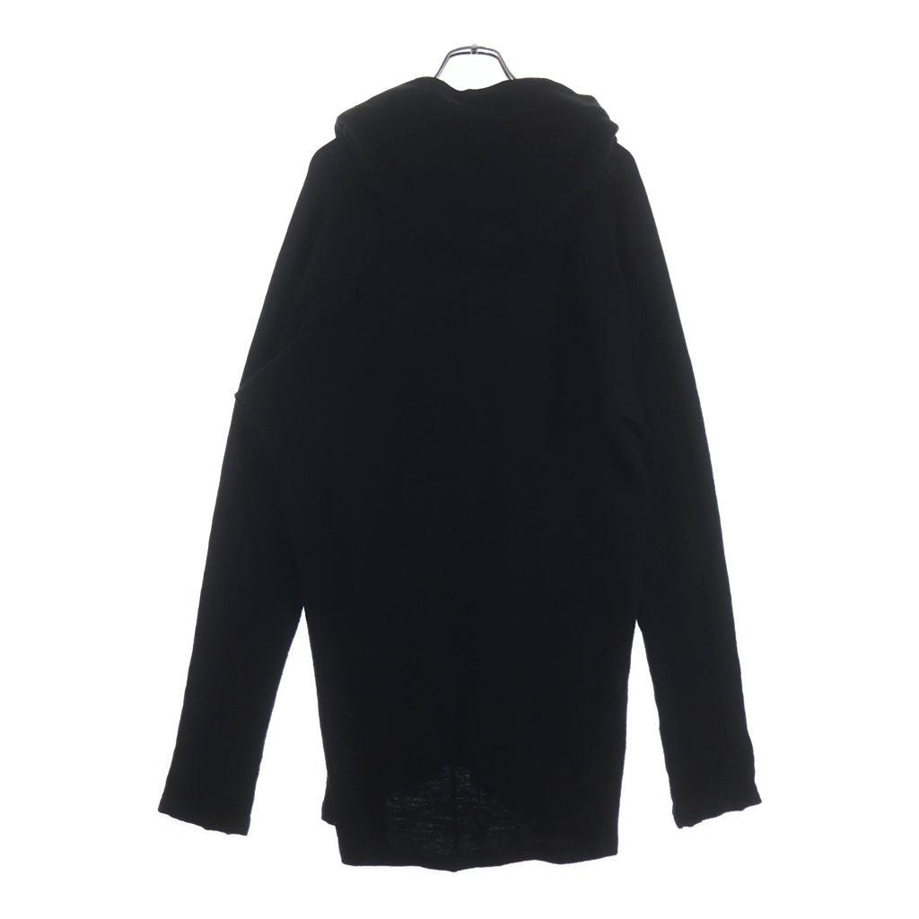 JULIUS(ユリウス) 14AW ウールロングプルオーバーパーカーフーディー ブラック 477CUM1