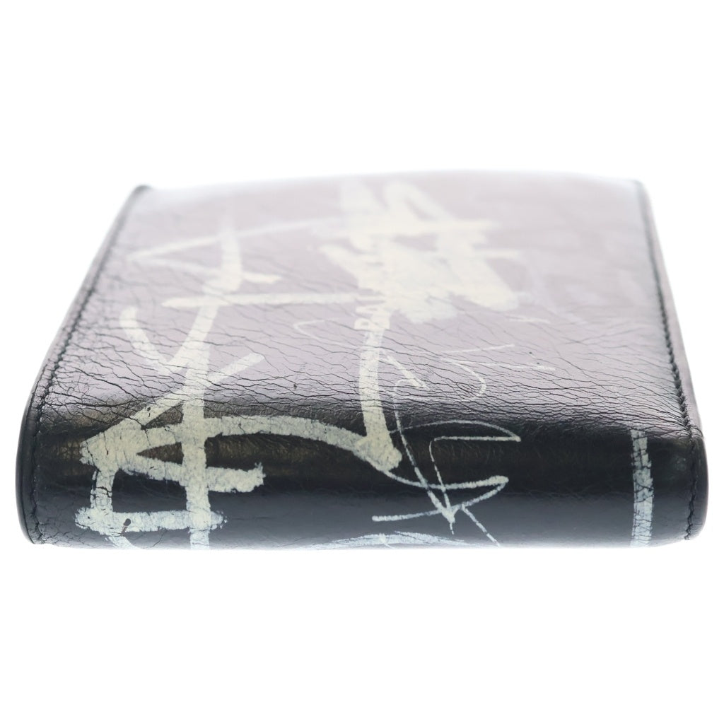 BALENCIAGA(バレンシアガ) Cash Square Folded Coin wallet graffiti スクエアウォレット グラフィティ 2つ折り ブラック 594315