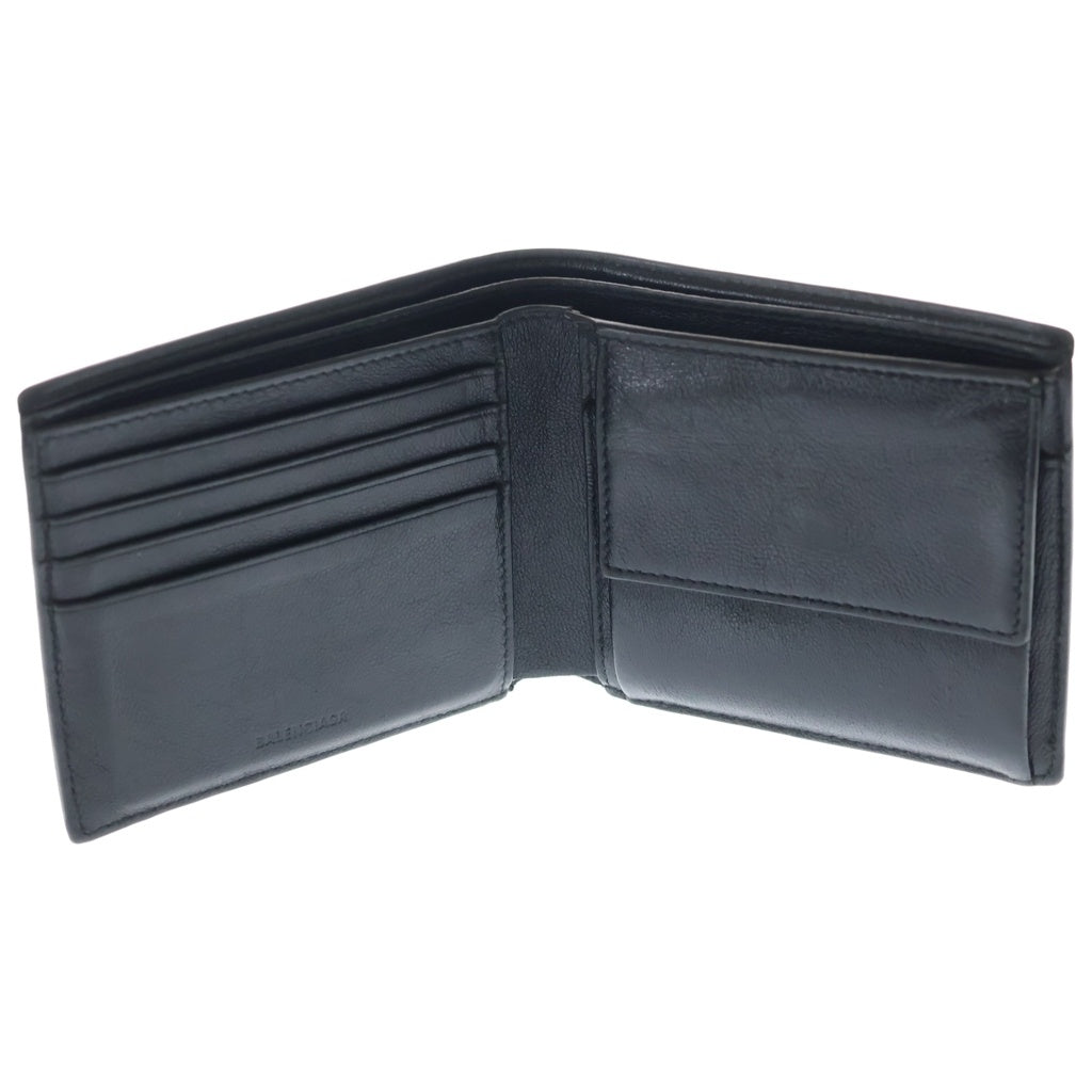 BALENCIAGA(バレンシアガ) Cash Square Folded Coin wallet graffiti スクエアウォレット グラフィティ 2つ折り ブラック 594315
