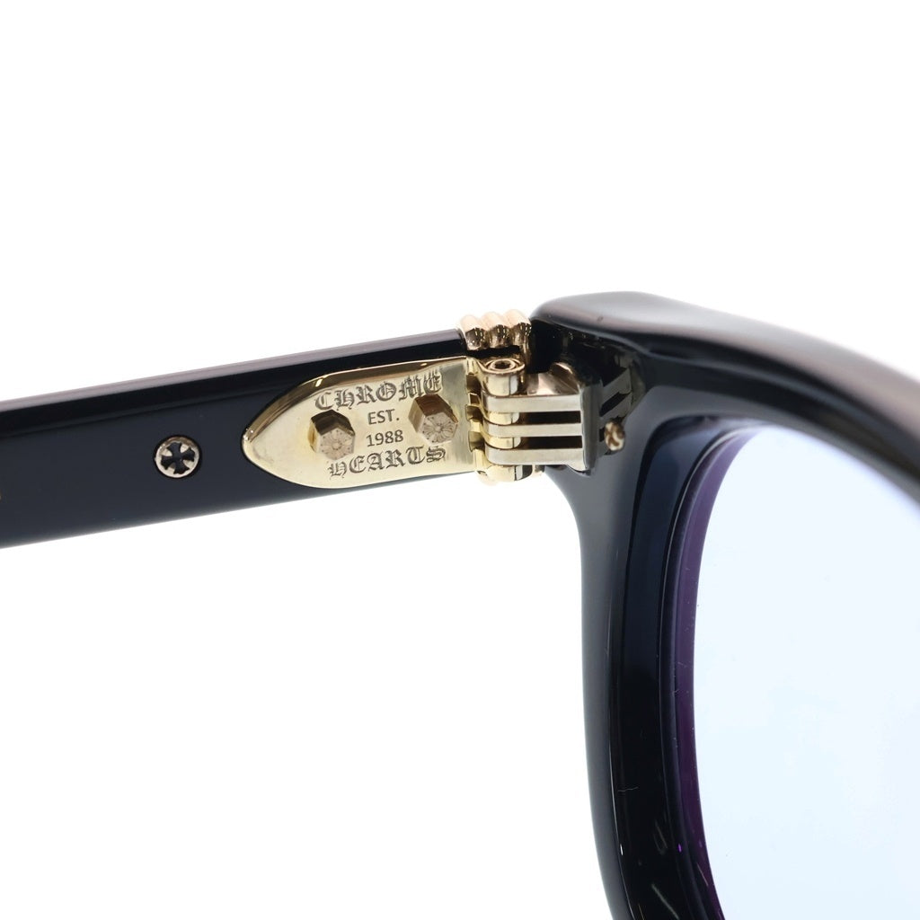 CHROME HEARTS(クロムハーツ) DRIPPIN クロスモチーフ テンプルウェリントン フレーム サングラス アイウェア 眼鏡 ブラック/ゴールド 51□22-146