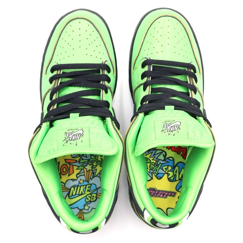 NIKE(ナイキ) ×The Powerpuff Girls SB Dunk Low Pro QS Buttercup パワーパフガールズ ダンク ロウ バターカップ ローカットスニーカー グリーン FZ8319-300 US9/27cm