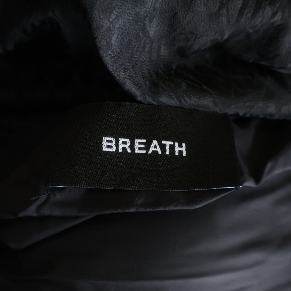 BREATH(ブレス) 25AW FAUX LEATHER SHINY QUILTING DOWN JACKET キルティング ダウンジャケット ブラック BR25AW-00019