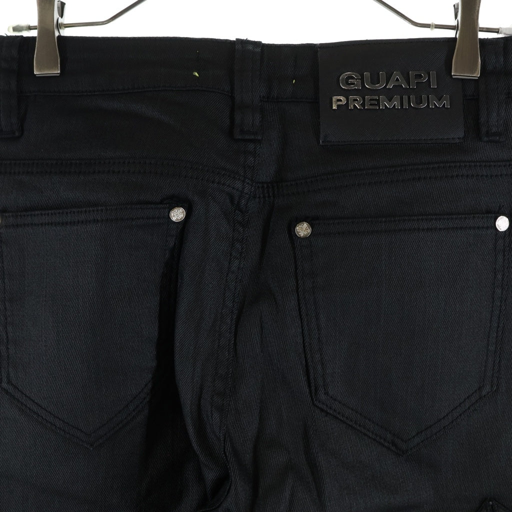 GUAPI(グアピ) obsidian black icon flared denim アイコンスタック フレアパンツ ブラック
