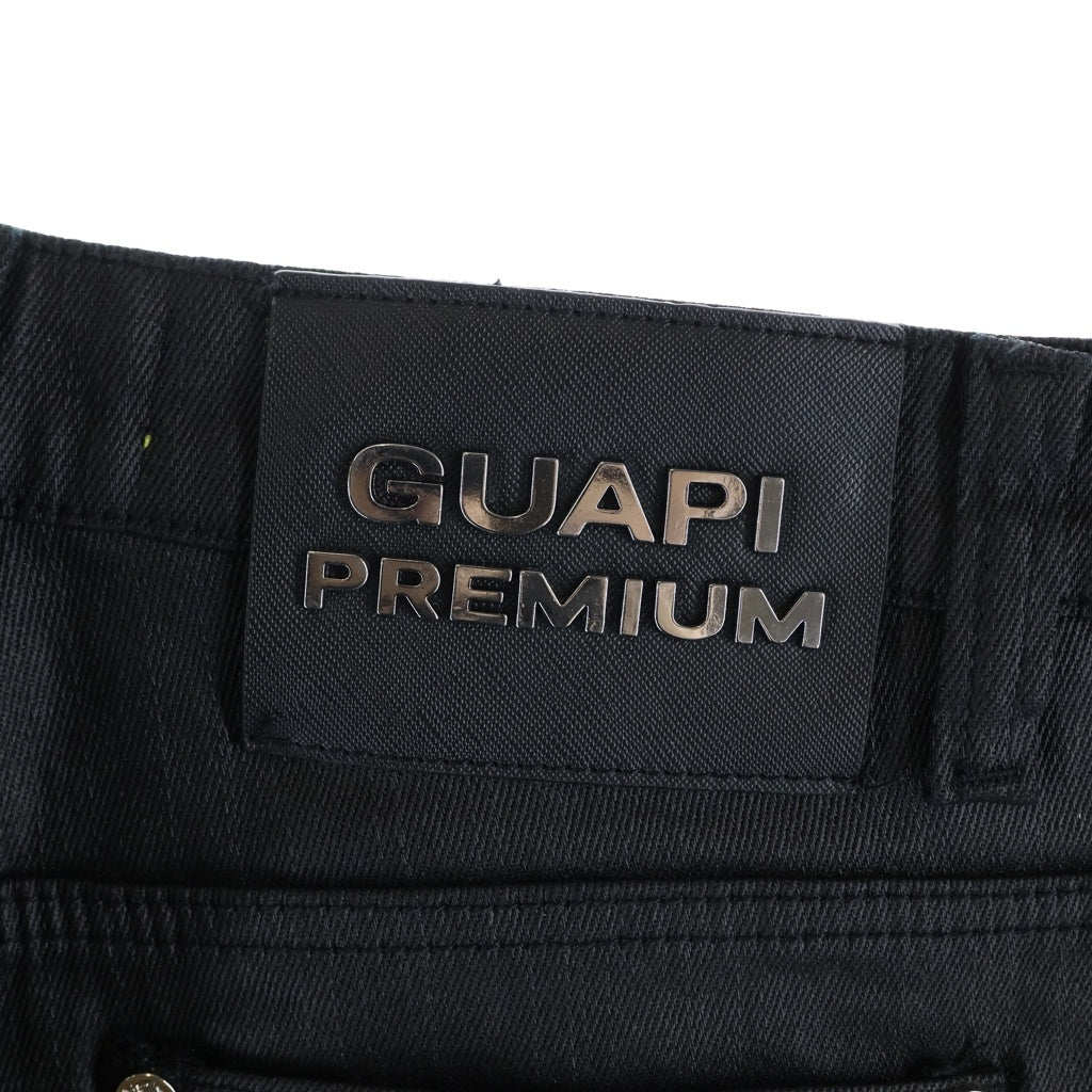 GUAPI(グアピ) obsidian black icon flared denim アイコンスタック フレアパンツ ブラック