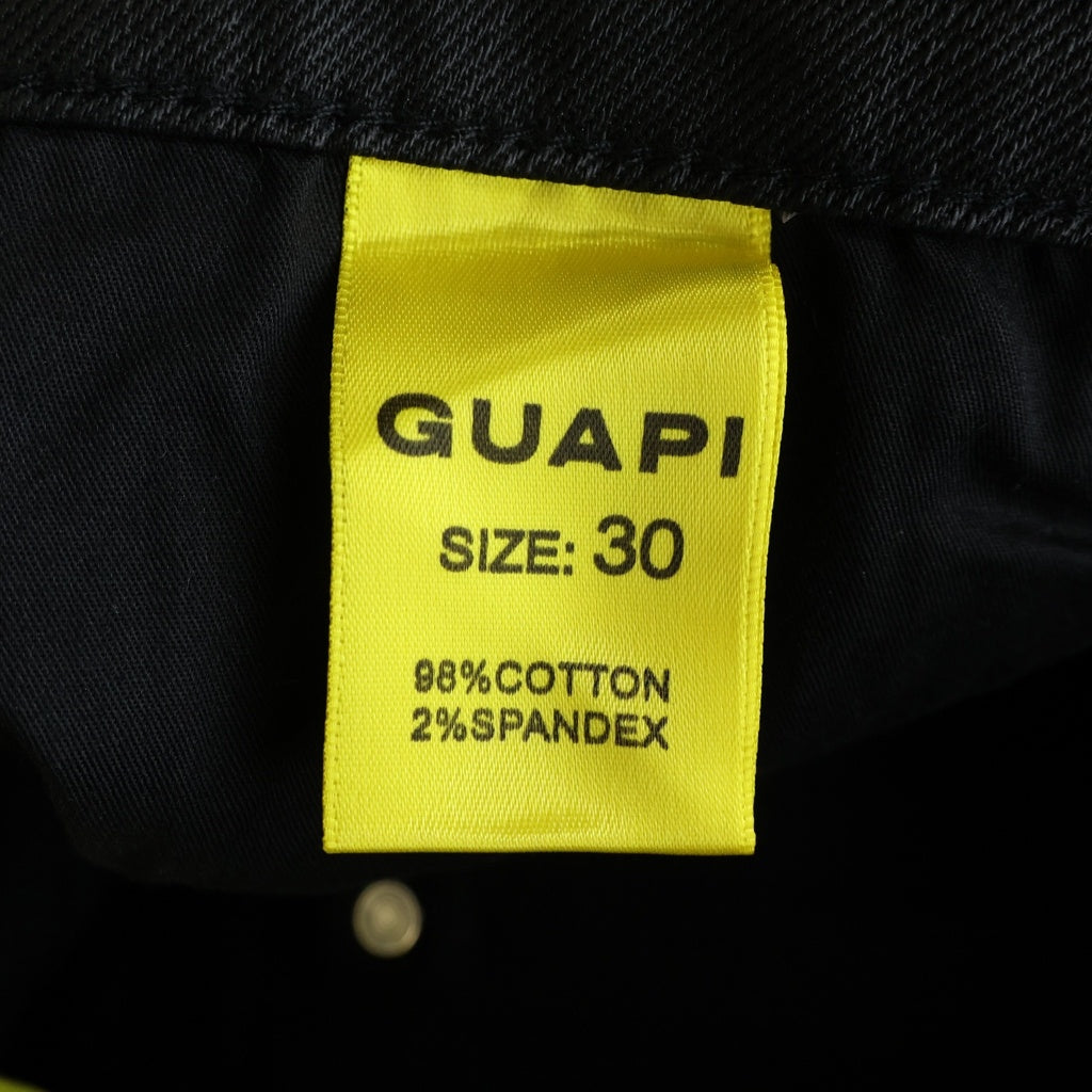 GUAPI(グアピ) obsidian black icon flared denim アイコンスタック フレアパンツ ブラック
