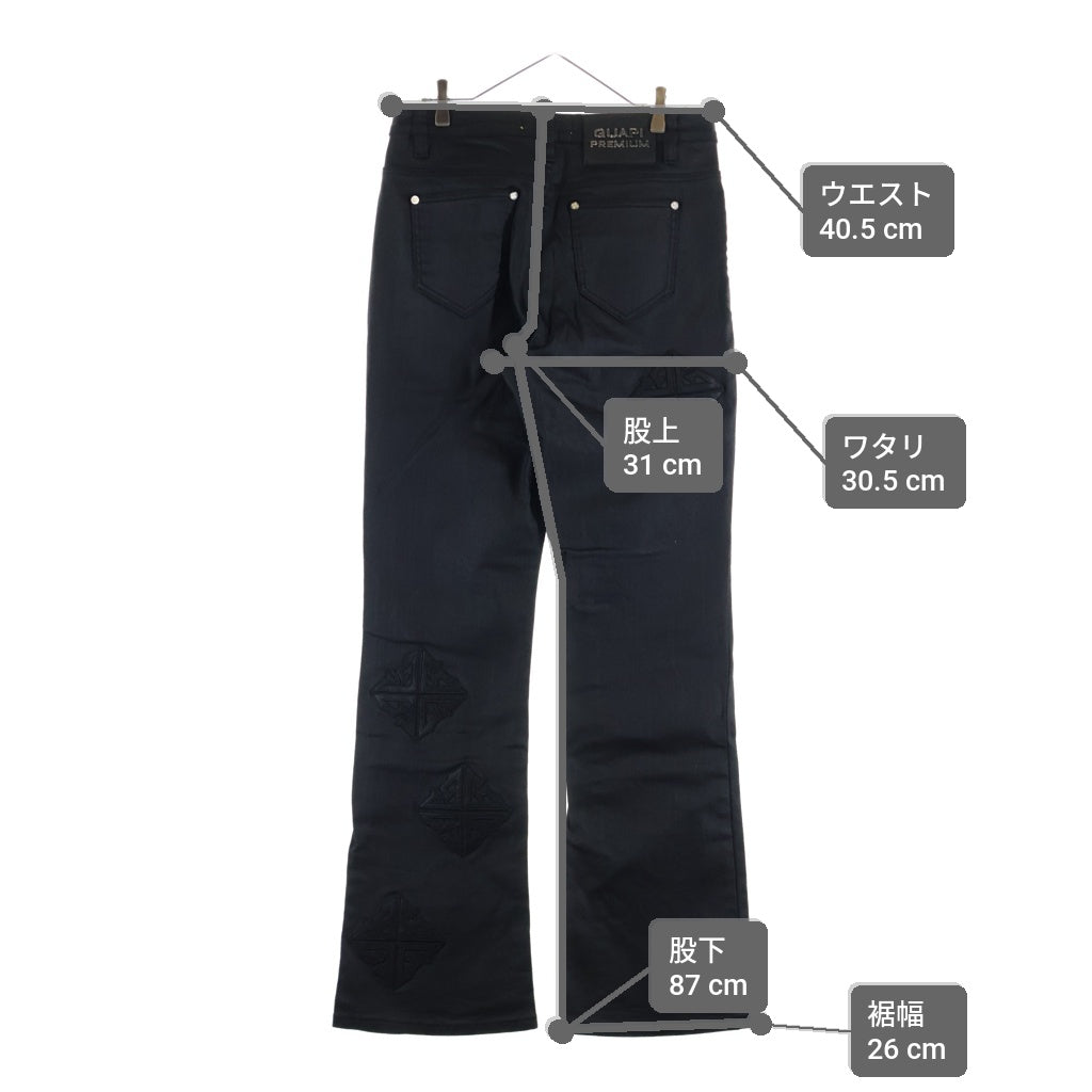 GUAPI(グアピ) obsidian black icon flared denim アイコンスタック フレアパンツ ブラック
