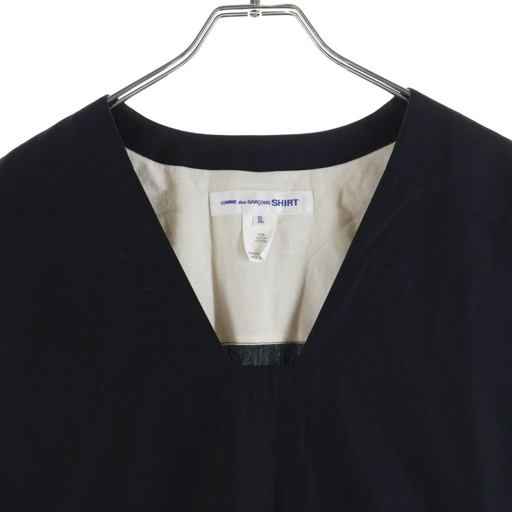 COMME des GARCONS SHIRT(コムデギャルソンシャツ) cotton poplin plain コットンポプリンサイドカットアウトベスト ブラック FM-V002